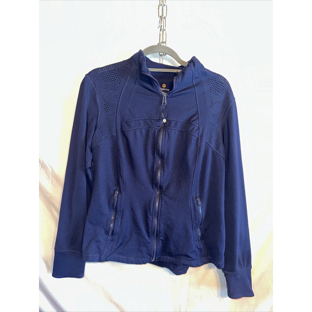 Tangerine Womens Jacket Large Breathable Activewear Blue Zip Up